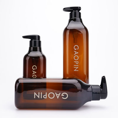 Chai dầu gội và dầu xả có hình vuông màu hổ phách 500ml 300ml 600ml 1000ml