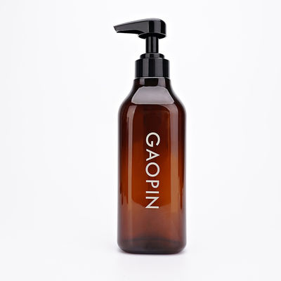 Chai dầu gội và dầu xả có hình vuông màu hổ phách 500ml 300ml 600ml 1000ml