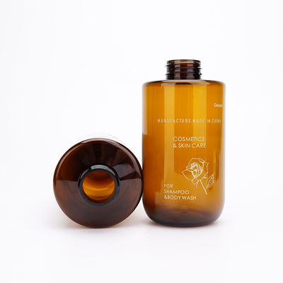 Chai dầu gội và dầu xả bằng nhựa màu hổ phách 300ml 400ml 500ml 600ml