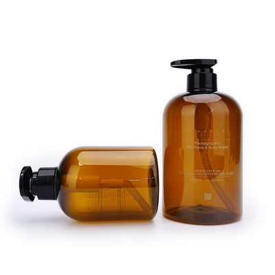 Chai bơm bằng nhựa màu hổ phách 400ML 760ML Rửa tay Chai rỗng