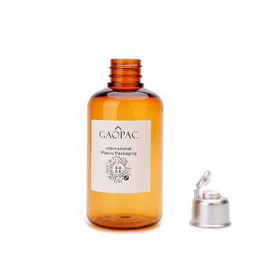 Chai dầu gội đầu bằng nhựa màu hổ phách 180ml / Chai nước hoa mỹ phẩm có nắp lật