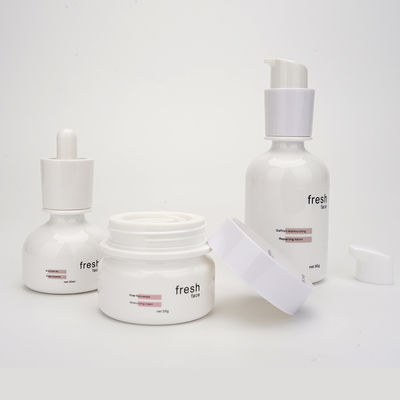 Chai nhỏ giọt 30ml màu trắng tròn, Bao bì chai nước hoa hồng tái chế di động