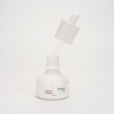 Chai nhỏ giọt 30ml màu trắng tròn, Bao bì chai nước hoa hồng tái chế di động
