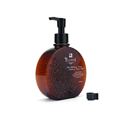 Chai bơm màu nâu PETG màu hổ phách 250ml cho bao bì chăm sóc da