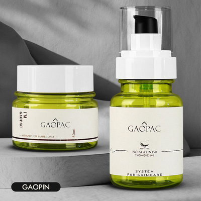 40ml 50ml Chai đựng sữa dưỡng da màu xanh lá cây 130ml Bộ bao bì mỹ phẩm sang trọng