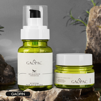 40ml 50ml Chai đựng sữa dưỡng da màu xanh lá cây 130ml Bộ bao bì mỹ phẩm sang trọng