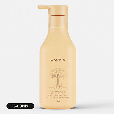 Chai dầu gội bằng nhựa 350ml Kem dưỡng da Bao bì mỹ phẩm với bơm vàng