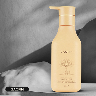 Chai dầu gội bằng nhựa 350ml Kem dưỡng da Bao bì mỹ phẩm với bơm vàng